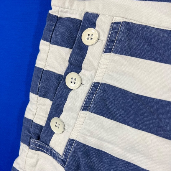 🔥2/$10 |•JOE FRESH•| Blue & White Striped Denim Jean Shorts Size 4 - Picture 6 of 11